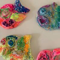 Painted clay fish - VII